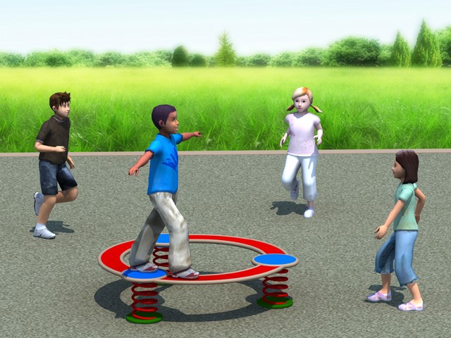 Kids Outdoor Activity Garden Fun & Exercise Games Balance Beams-Round