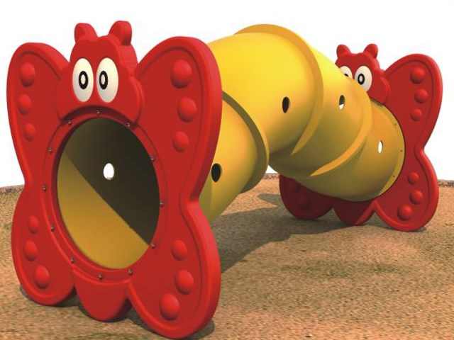 Red and Yellow Butterfly Plastic Indoor or Outdoor Tunnel for Children 