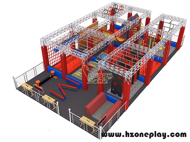 Ninja Warrior Obstacle Course Amusement Park / Indoor Ninja Warrior Trampoline Park for kids