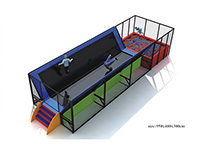 Small Trampoline with Wall, Stair & Foam Pit