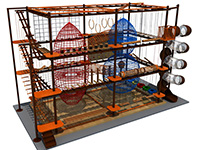 Three-level High Challenge Ropes Course with Spiral Slide