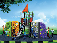 Plastic Rock Climbing with Slide Playground