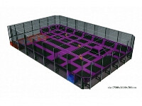 Indoor Trampoline Park with Fence and Tent for Children & Adults